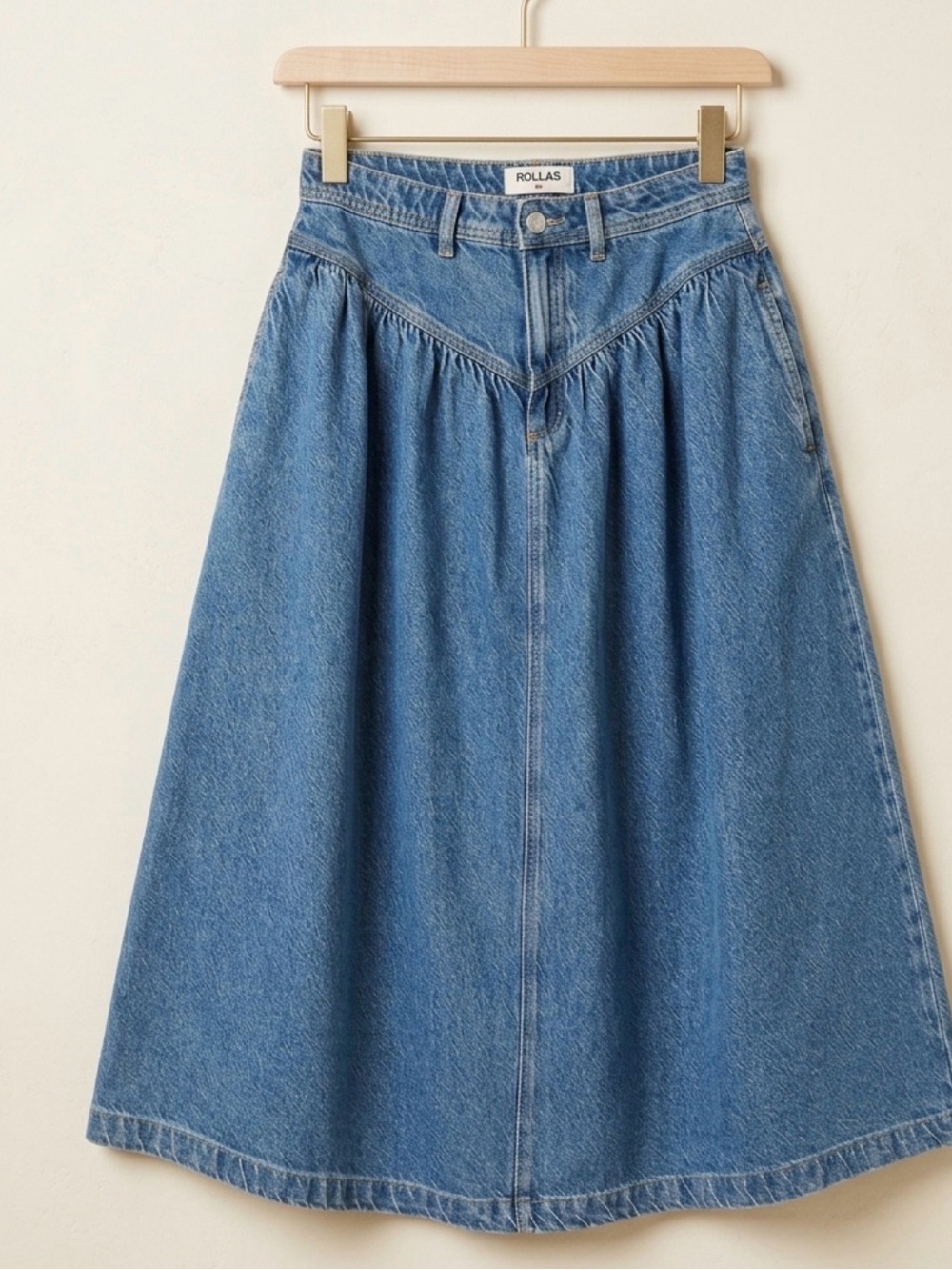 ROLLA'S Mid-Blue Denim A-Line Skirt